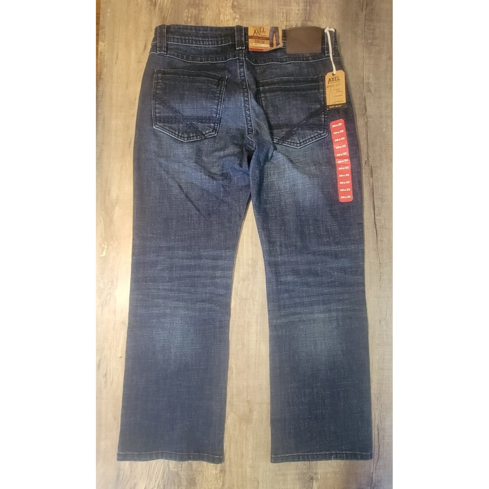 TK Axel Mens 34x32 Slim Boot Stretch Dark Blue Denim Jeans New NWT - Picture 9 of 16